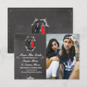 Carte de Photo Crânes à la Craie Enregistrer la Da (Devant / Derrière)