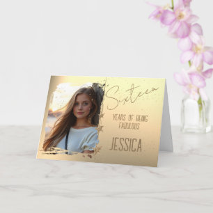 Carte de photo d'anniversaire 16 ans