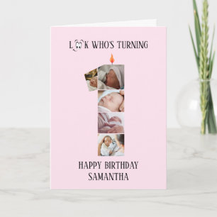 Carte de photo d'anniversaire 1ère année