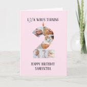 Carte de photo d'anniversaire 2 ans (Devant)