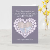 Carte de photo d'anniversaire de mariage de diaman (Fleur jaune)