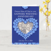 Carte de photo d'anniversaire de mariage saphir po (Fleur jaune)