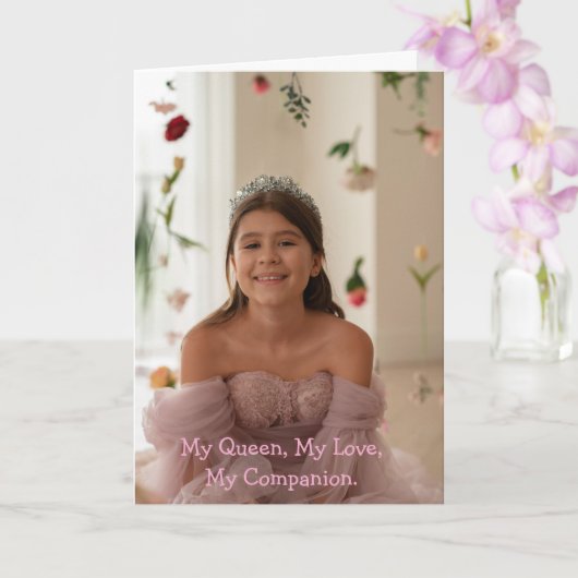 Carte de photo d'anniversaire moderne (Orchidée)