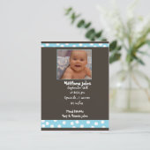 carte de photo d'annonce de bébé garçon (Debout devant)