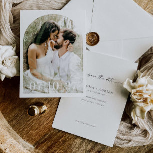 Carte de photo d'annonce de mariage minimaliste av