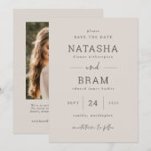 Carte de photo d'annonce de mariage 'Save The Date (Devant / Derrière)