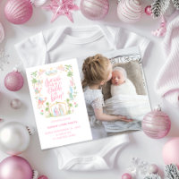 Carte de photo d'annonce de naissance pastel de la