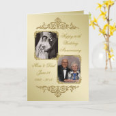 Carte de photo de 50e anniversaire de mariage (Fleur jaune)