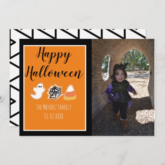 Carte de photo de biscuits cuits modernes Hallowee (Devant / Derrière)