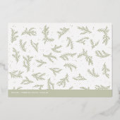 Carte de photo de branche de pin d'hiver de vacanc (Verso)