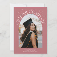Carte de photo de cadre d'arche rose Chapitre Term