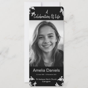 Carte de photo de célébration de la vie avec fleur