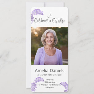 Carte de photo de célébration de vie de Jacinthe s