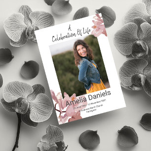 Carte de photo de célébration de vie d'orchidée ro