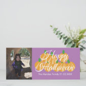 Carte de photo de citrouille orange Halloween (Debout devant)