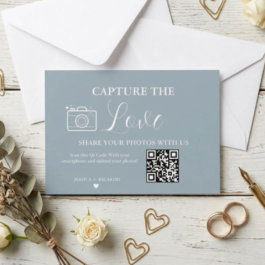 Carte de Photo de Code QR de Mariage Capturez l'Am