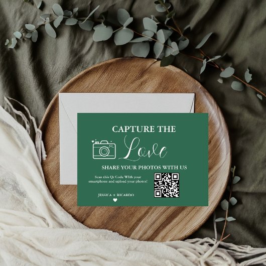 Carte de Photo de Code QR de Mariage Capturez l'Am