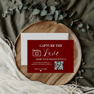 Carte de Photo de Code QR de Mariage Capturez l'Am