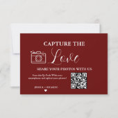 Carte de Photo de Code QR de Mariage Capturez l'Am (Devant)