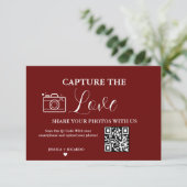 Carte de Photo de Code QR de Mariage Capturez l'Am (Debout devant)