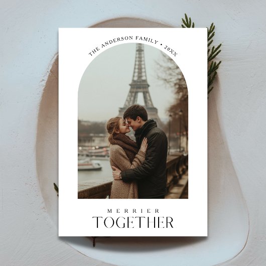 Carte de photo de couple de l'arche d'amour minima