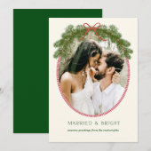 Carte de photo de couronne de newlywed de pin de m (Devant / Derrière)