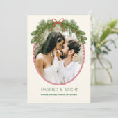 Carte de photo de couronne de newlywed de pin de m (Debout devant)