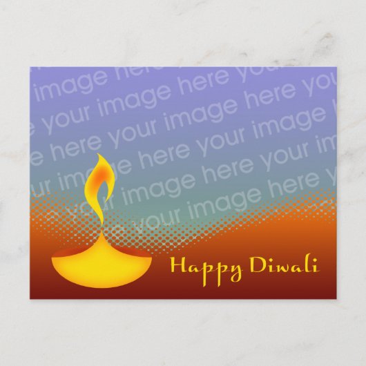 carte de photo de diya de diwali heureux (Devant)