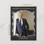 Carte de photo de fête de retraite Invitation vint (Devant / Derrière)