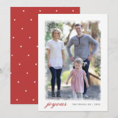 Carte de photo de fêtes de fin d'année givré (Devant / Derrière)