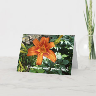 Carte de photo de fleur d'au revoir de docteur bon