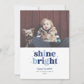 Carte de photo de Hanukka Blue Shine Bright (Devant)