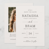 Carte de photo de mariage annonce Enregistrez la d (Devant / Derrière)