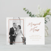 Carte de photo de mariage de vacances en feuille m (Debout devant)