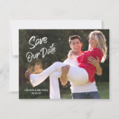 Carte de Photo de Mariage Écriture Pinceau Blanc M (Devant)