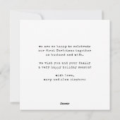 Carte de photo de mariage heureux à la machine à é (Dos)