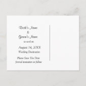 Carte de Photo de Mariage Jour à Sauvegarder Panne (Dos)