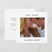 Carte de photo de mariage joyeux et mariés à la ma (Devant / Derrière)