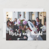 Carte de photo de mariage moderne Merry and Bright (Devant)