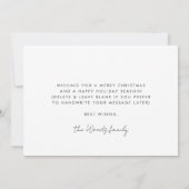 Carte de photo de mariage moderne Merry and Bright (Dos)