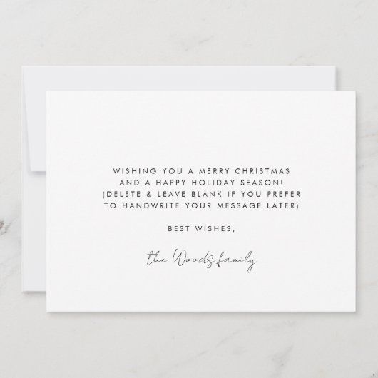 Carte de photo de mariage moderne Merry and Bright (Dos)