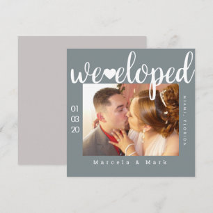Carte de photo de mariage simple typographie cœurs