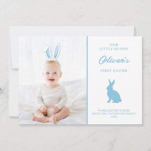 Carte de photo de Pâques de bébé avec oreilles de