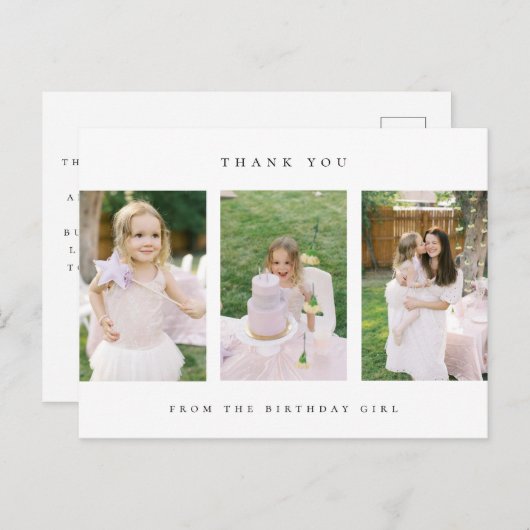 carte de photo de remerciement d'anniversaire (Devant / Derrière)