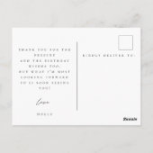 carte de photo de remerciement d'anniversaire (Dos)