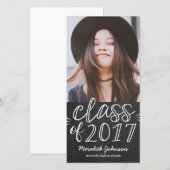 Carte de photo de remise de diplôme Fun Script (Devant / Derrière)