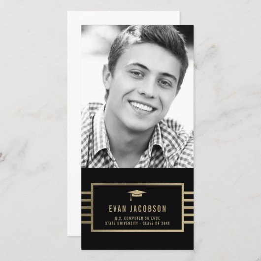 Carte de photo de remise des diplômes à couleur mo (Devant / Derrière)