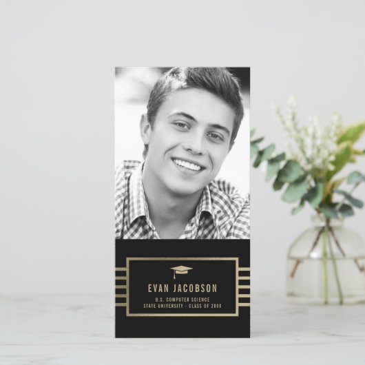 Carte de photo de remise des diplômes à couleur mo (Debout devant)