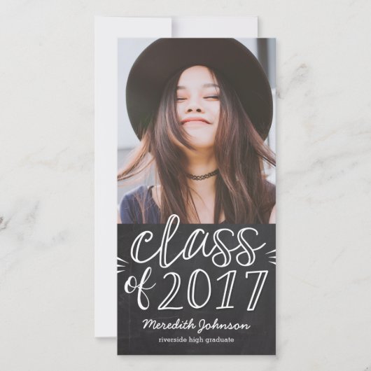 Carte de photo de remise des diplômes annonce de s (Devant)