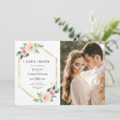 carte de photo de sauvegarde florale rose rose (Debout devant)